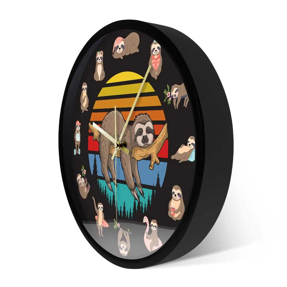 Lazy Sleeping Sloth Wall Clock