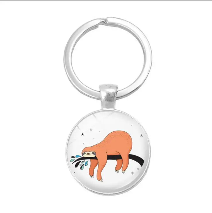 sloth keychain Cute sloth koala koala bear luxury car keychain inlaid accessories to send girlfriend pouch