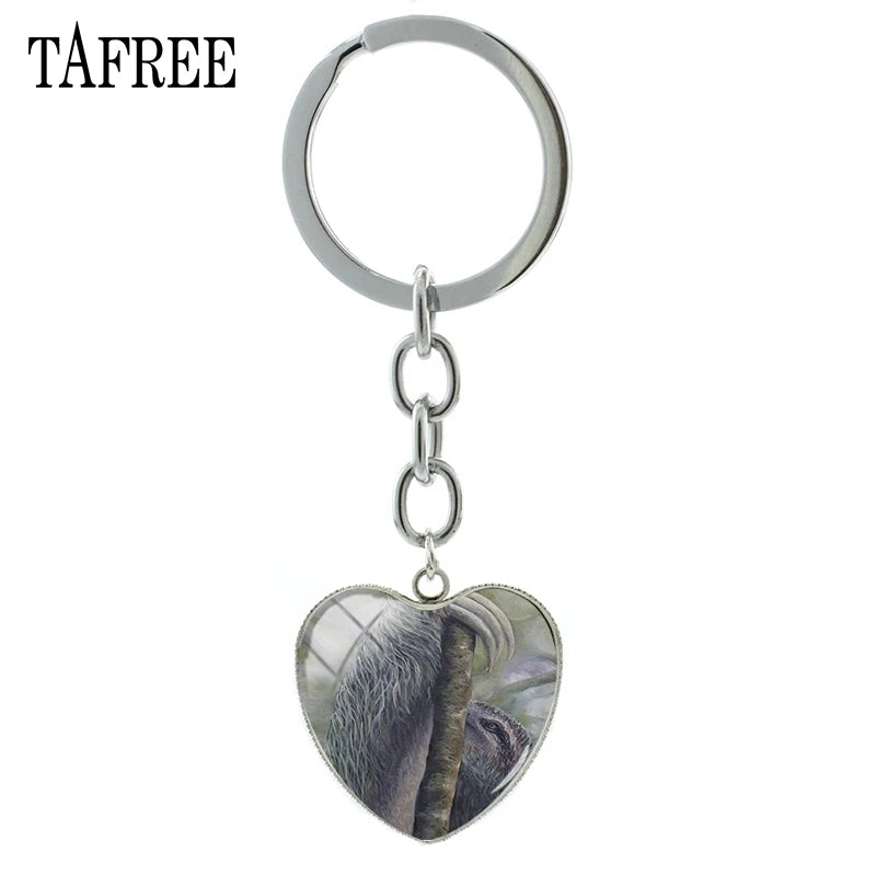 Heart Shape Sloth Keyring
