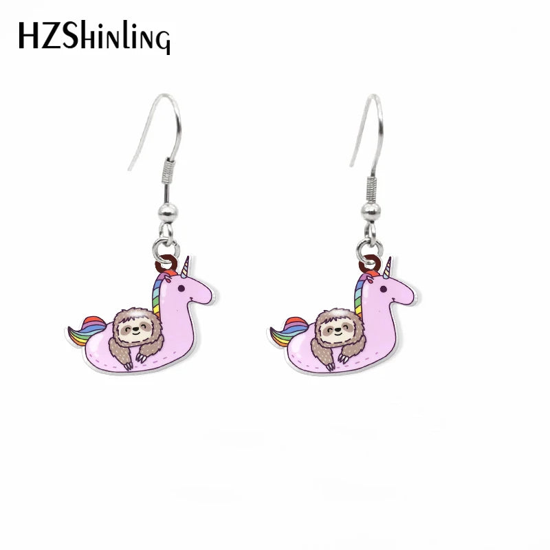 Sloth Acrylic Hook Earrings