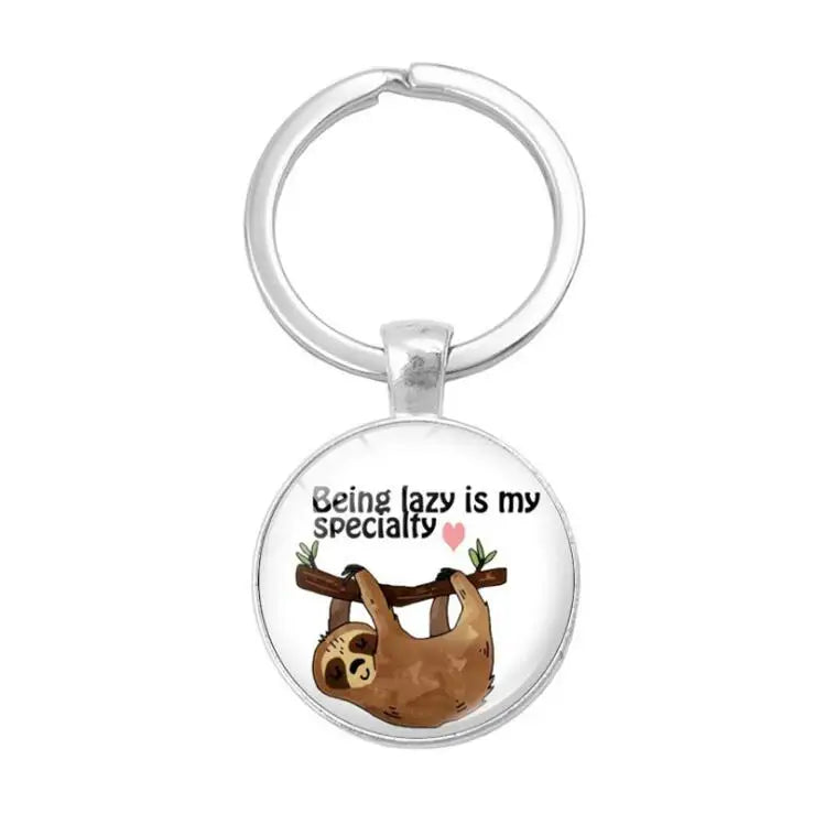 sloth keychain Cute sloth koala koala bear luxury car keychain inlaid accessories to send girlfriend pouch