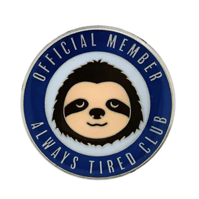 Always Tired Club Sloth Bin Badge product photo