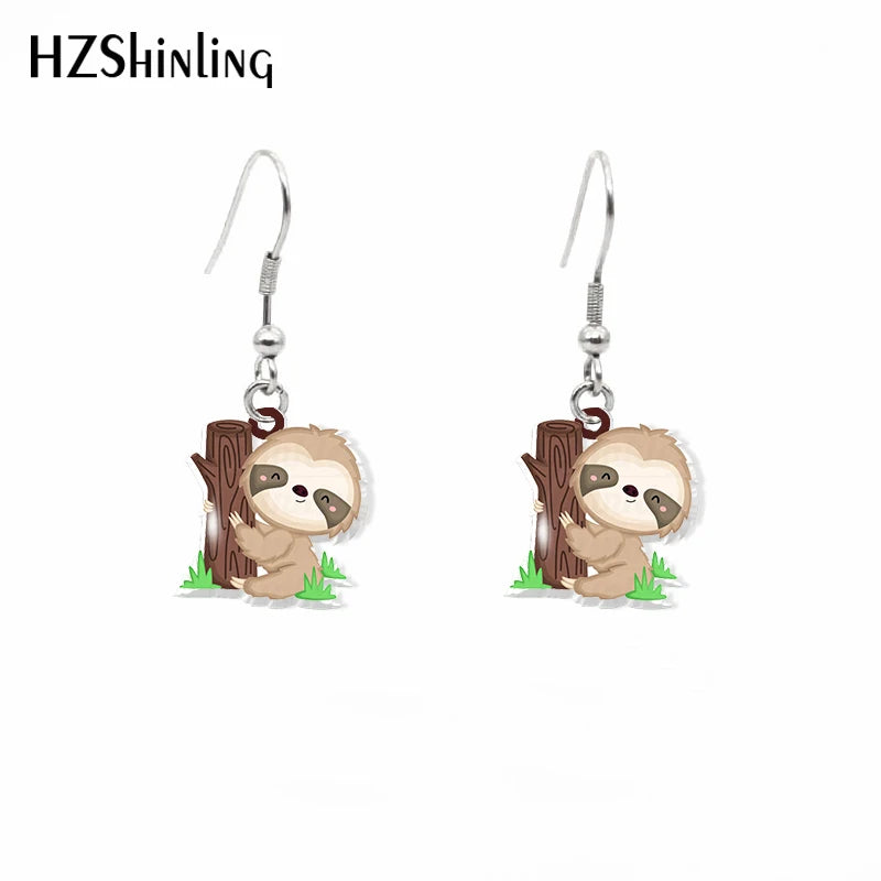 Sloth Acrylic Hook Earrings
