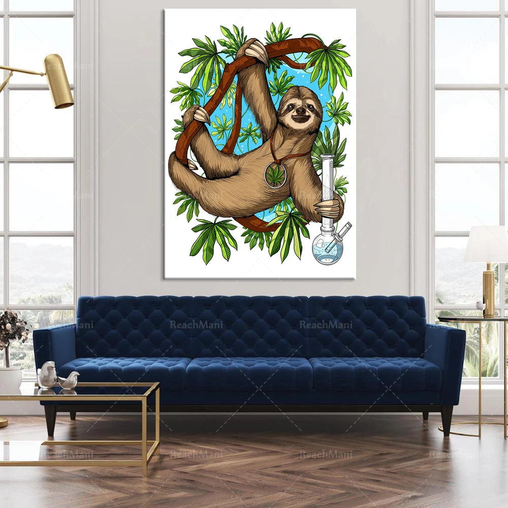Sloth Weed Wall Art