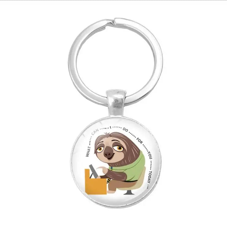 sloth keychain Cute sloth koala koala bear luxury car keychain inlaid accessories to send girlfriend pouch