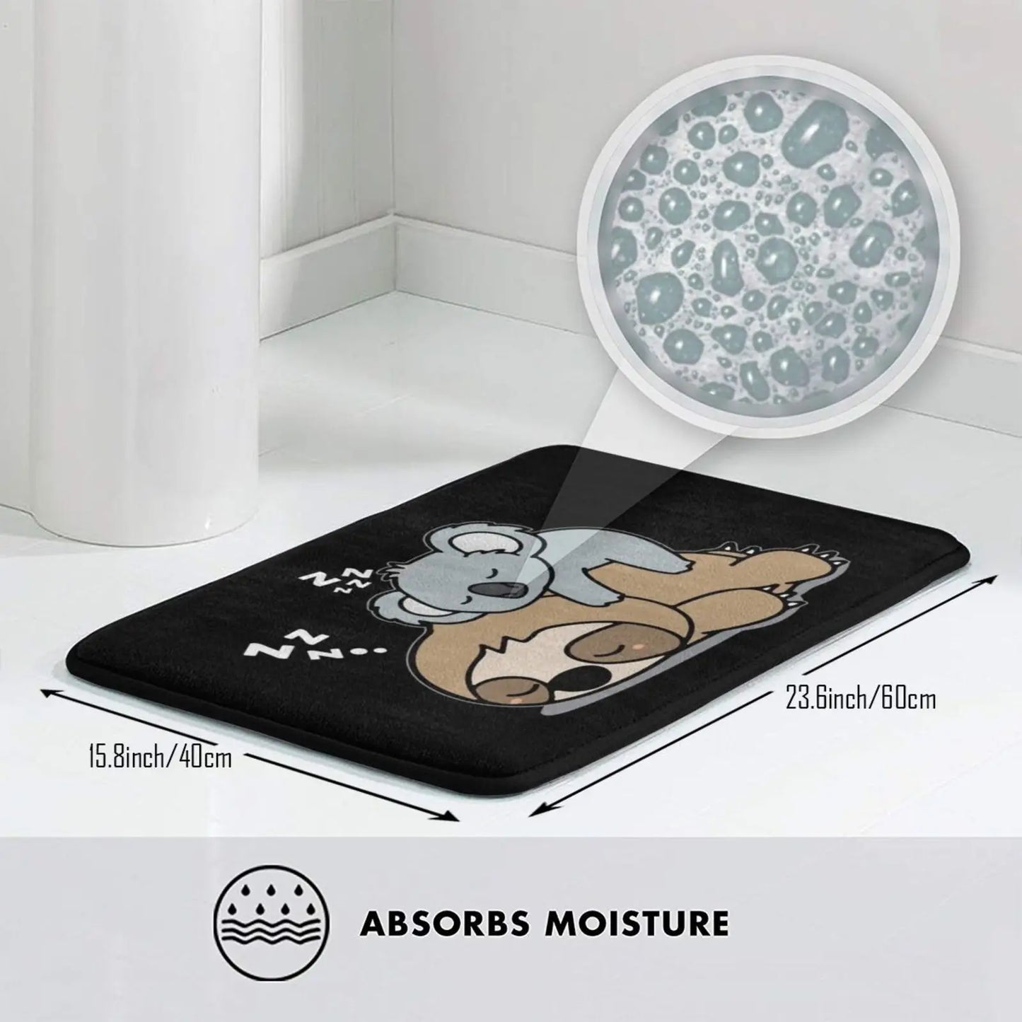 Cute Funny Lazy Sloth With Lazy Koala Bear Mat