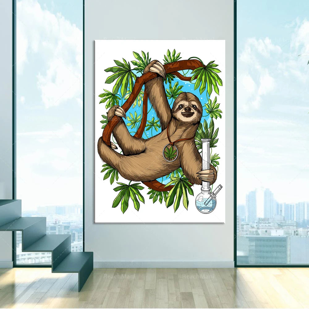 Sloth Weed Wall Art