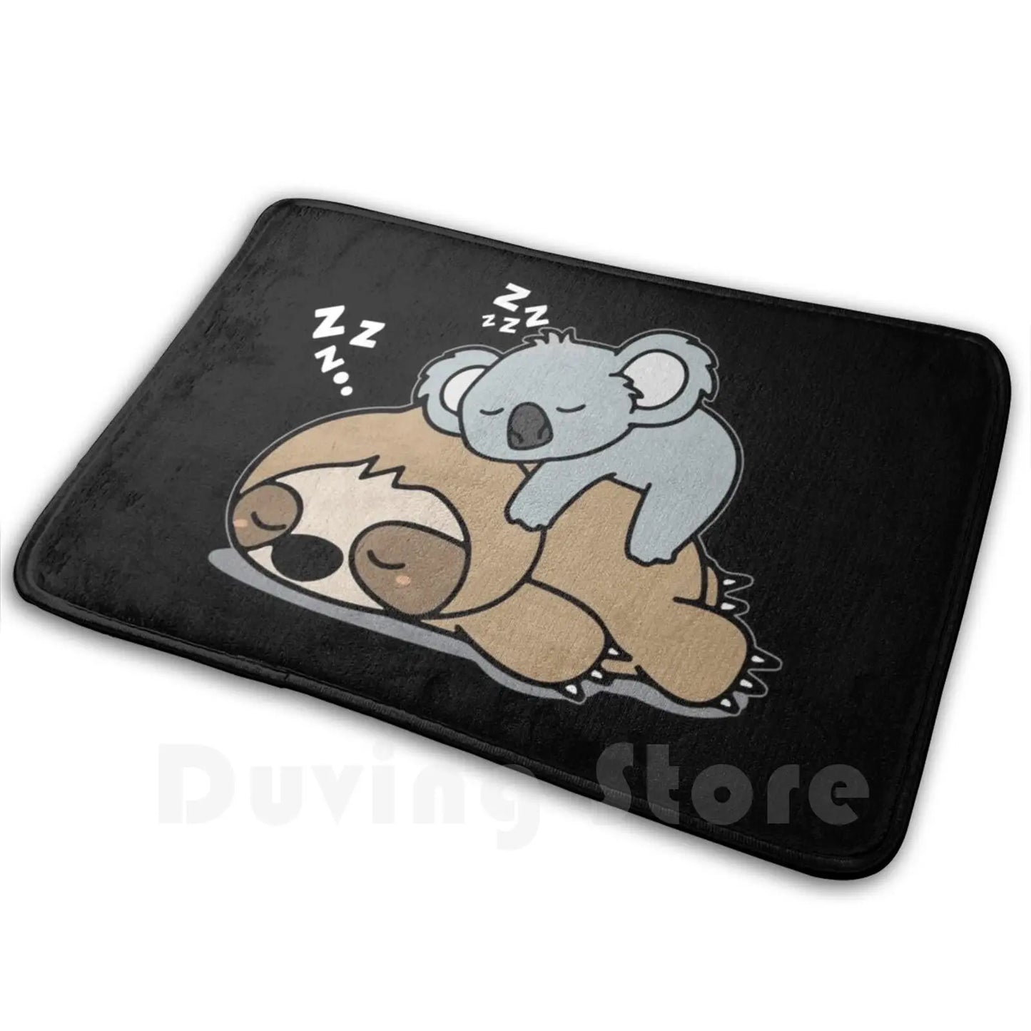 Cute Funny Lazy Sloth With Lazy Koala Bear Mat