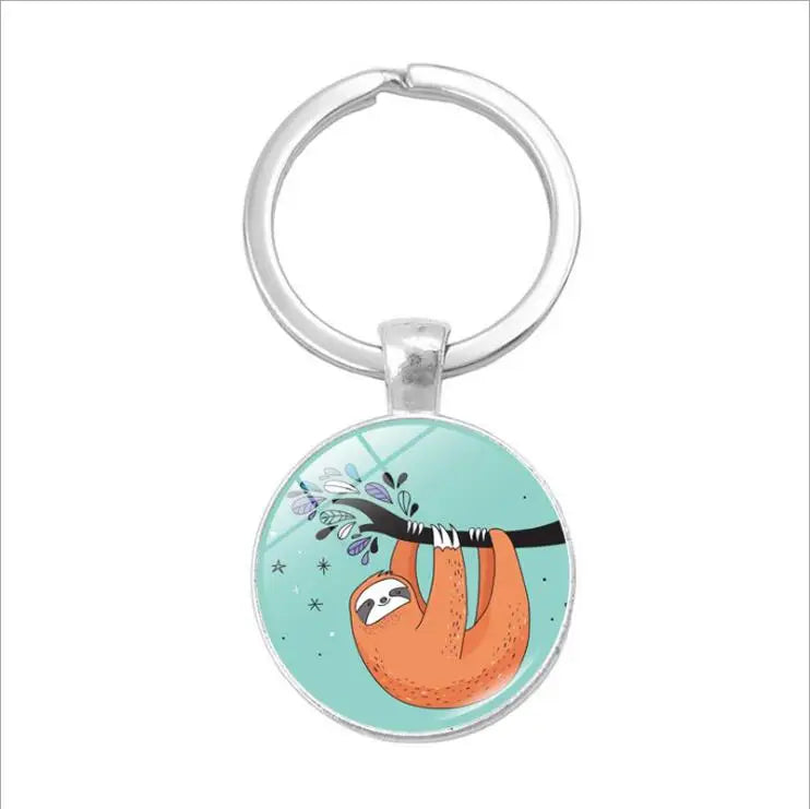 sloth keychain Cute sloth koala koala bear luxury car keychain inlaid accessories to send girlfriend pouch