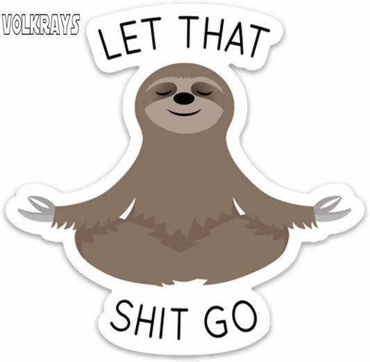 Meditating Sloth Car Sticker