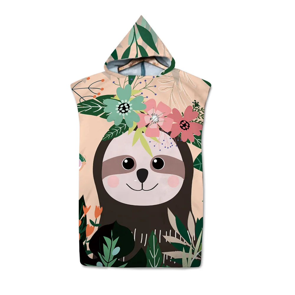 Assorted Cute Sloth Hooded Towel