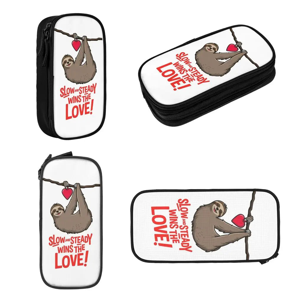 Slow Steady Wins The Love Sloth Pencil Case