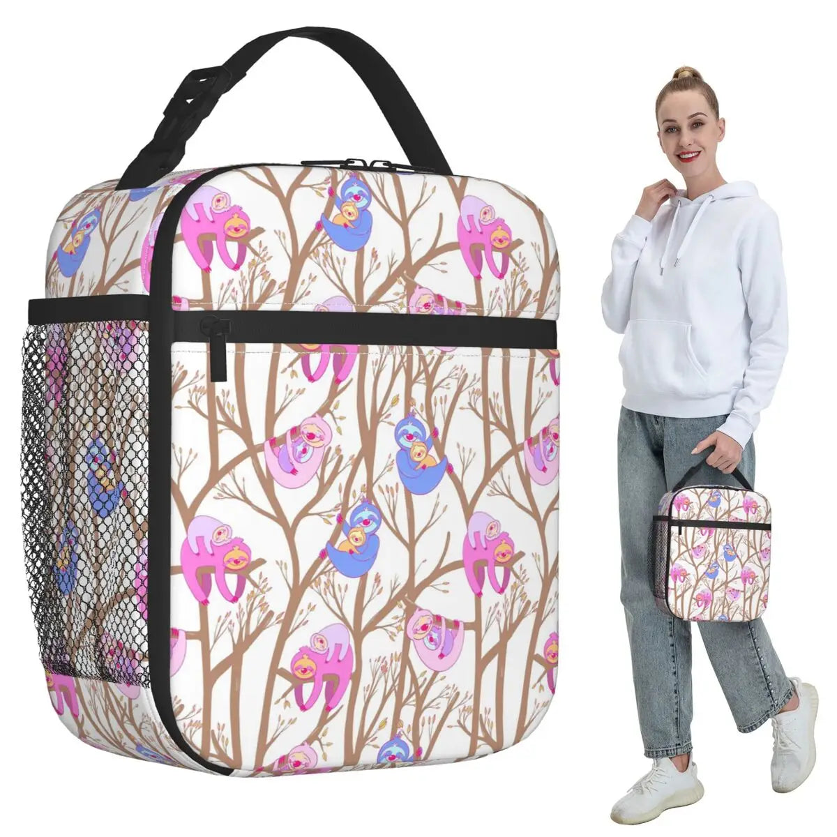 Sloth In The Branches Insulated Lunch Bag