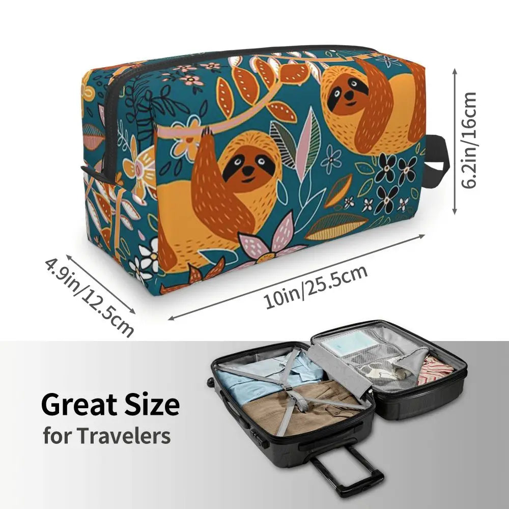 Vibrant Sloth Cosmetic Bag