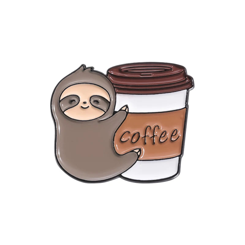 Coffee Sloth Pin Badge product photo