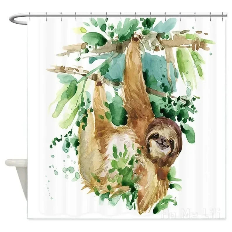 Sloth Watercolor Shower Curtain