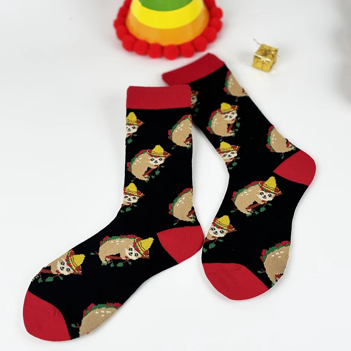 Sloth With Sombrero Pattern Socks product photo 3