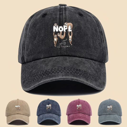 Nope Not Going To Happen Sloth Baseball Cap