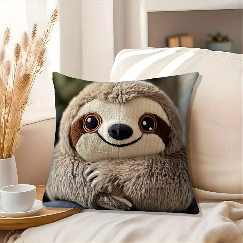 Cute Smiling Sloth Double-Sided Pillow
