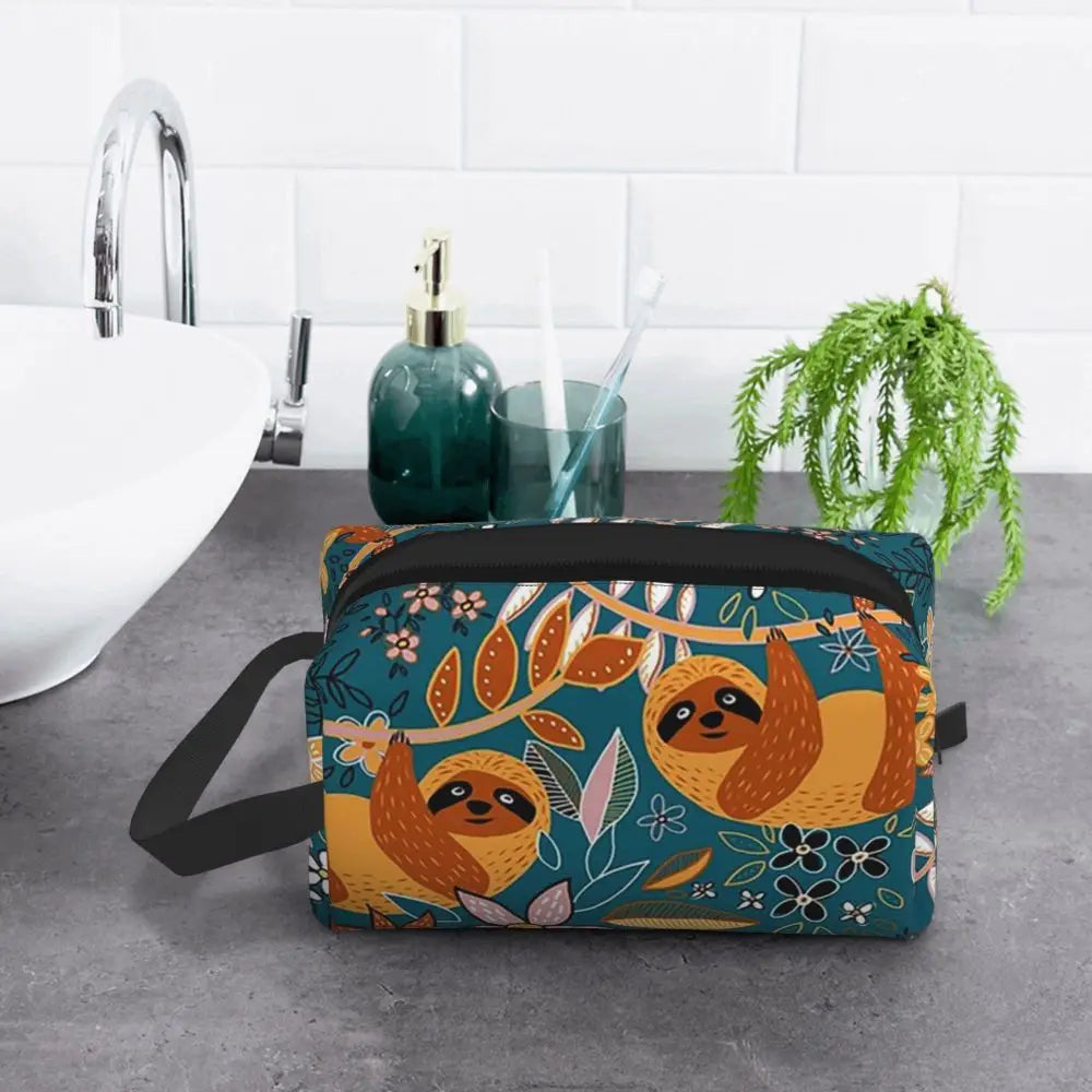Vibrant Sloth Cosmetic Bag