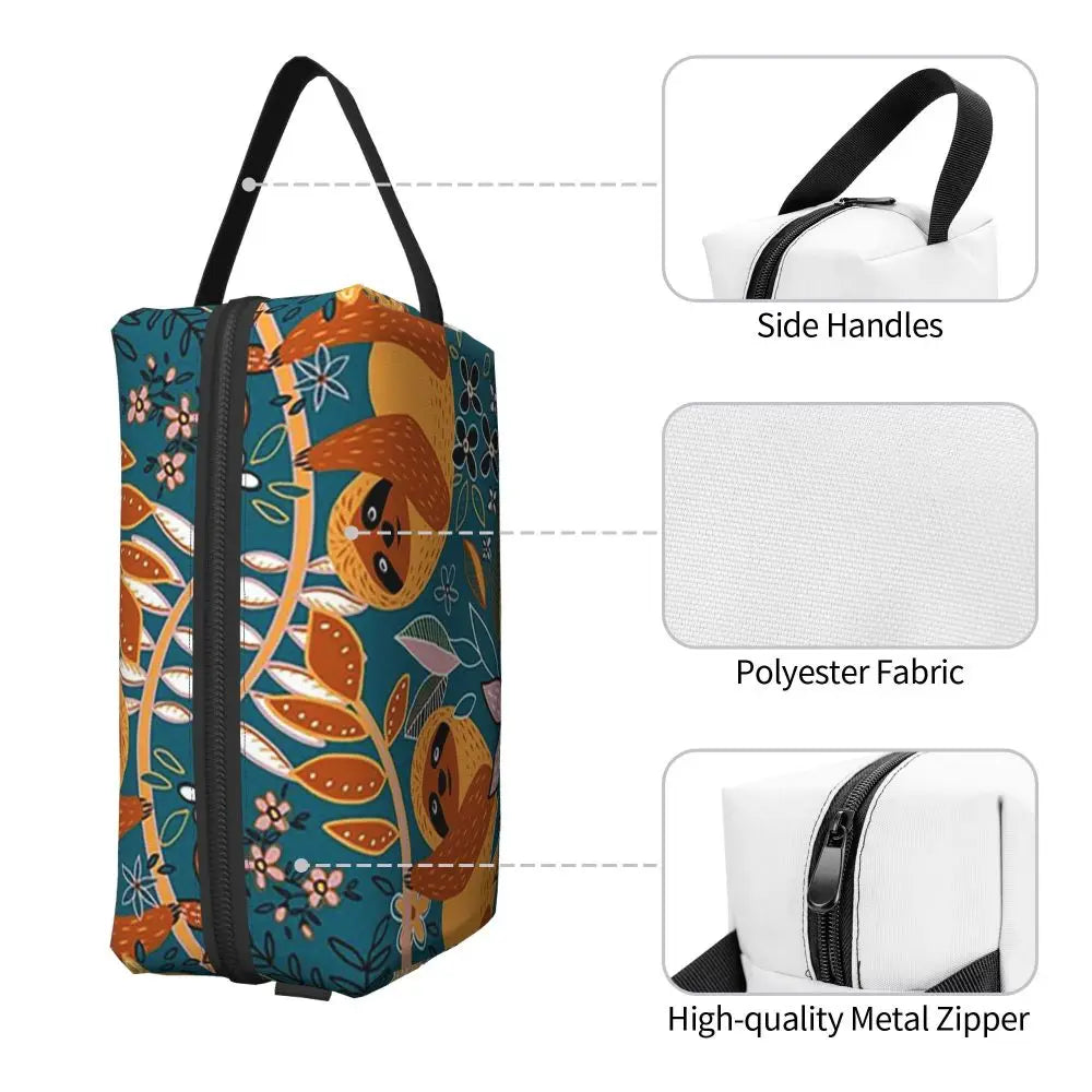 Vibrant Sloth Cosmetic Bag