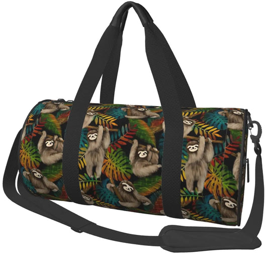 Sloth With Rainbow Leaves Gym Bag