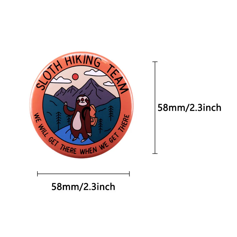 Sloth Hiking Team Pin Badge