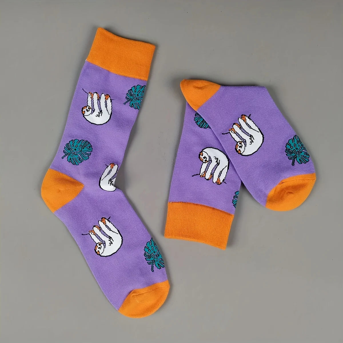 Women's Sloth Purple & Orange Socks product photo 2