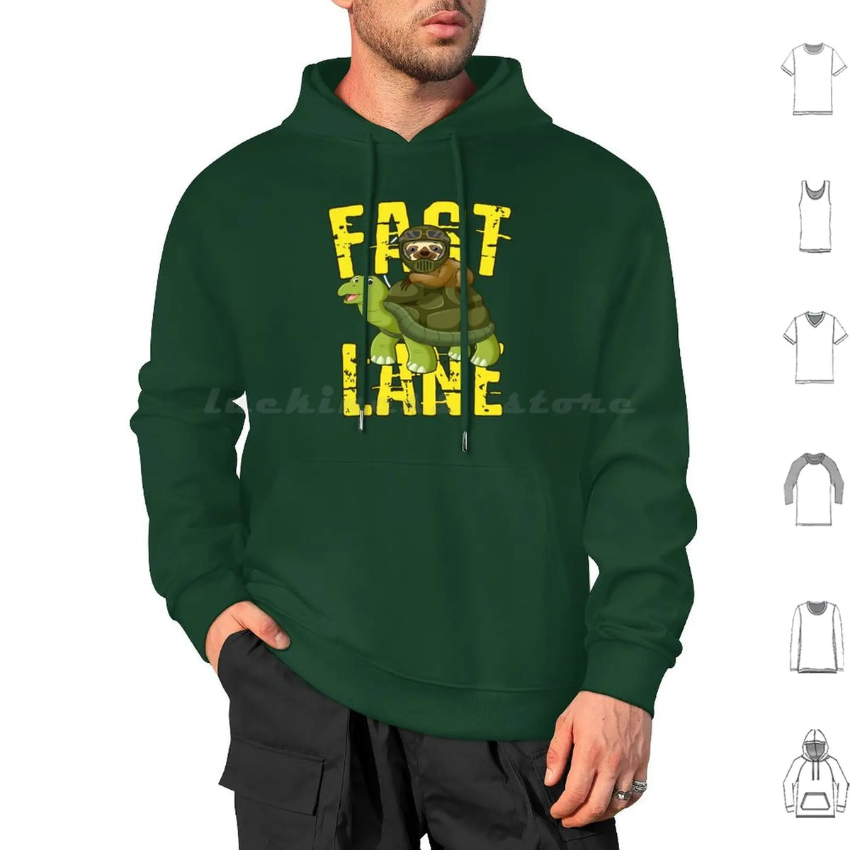 Fast Lane Sloth On Turtle Hoodie