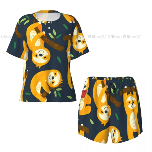 Women Pajamas Set Short Sleeve Set
