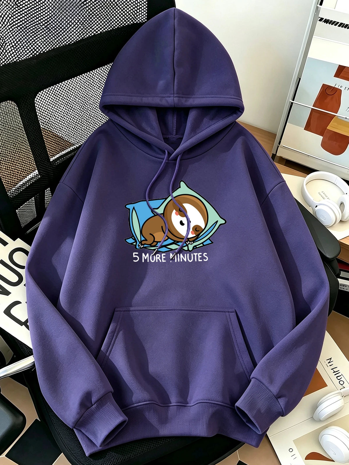 5 More Minutes Sloth Hoodie