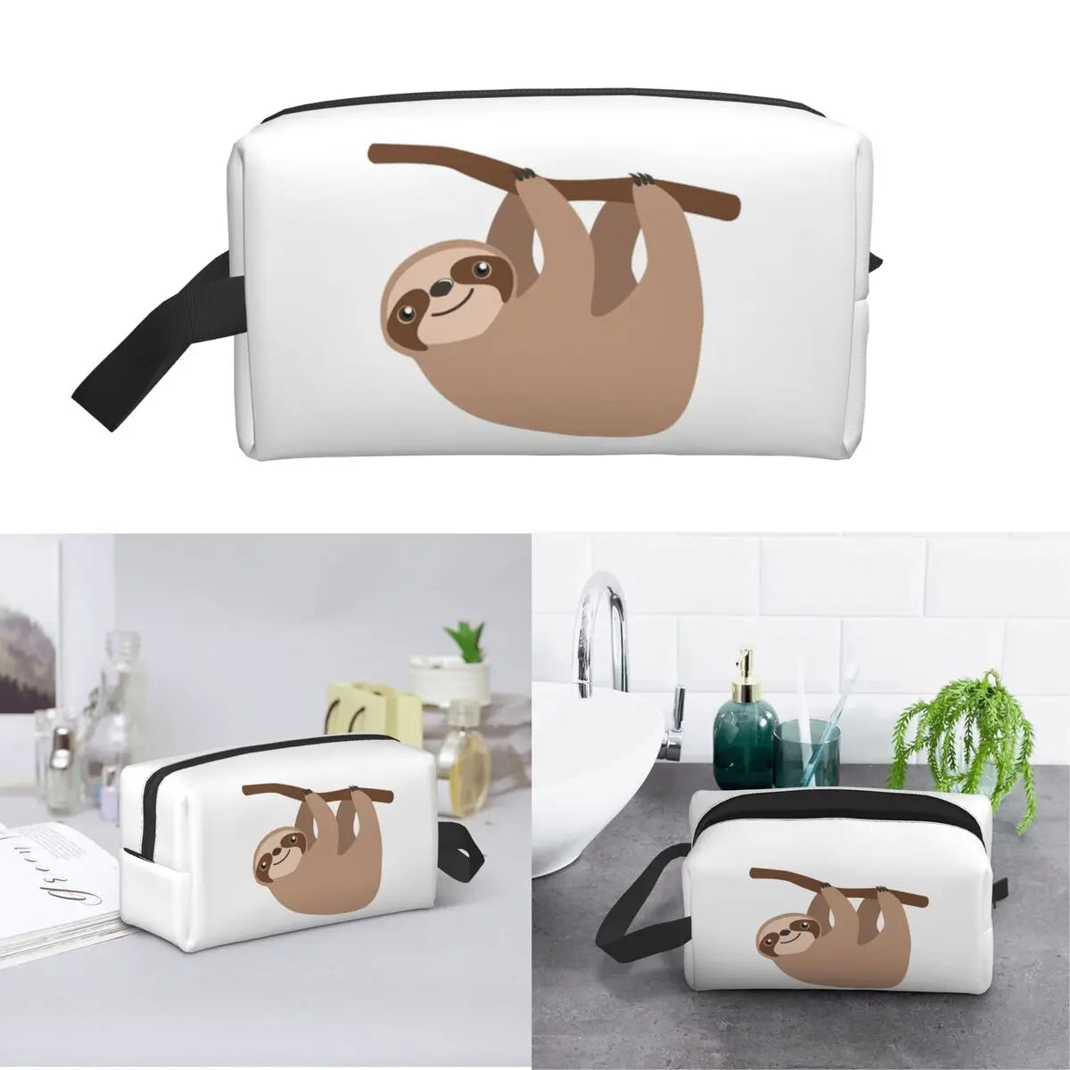 Sloth Hanging On A Branch Cosmetic Bag