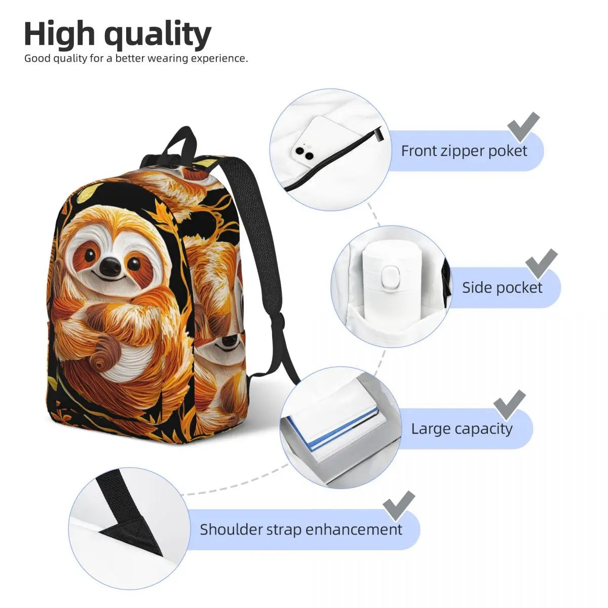 Cute Kawaii Sloth Backpack