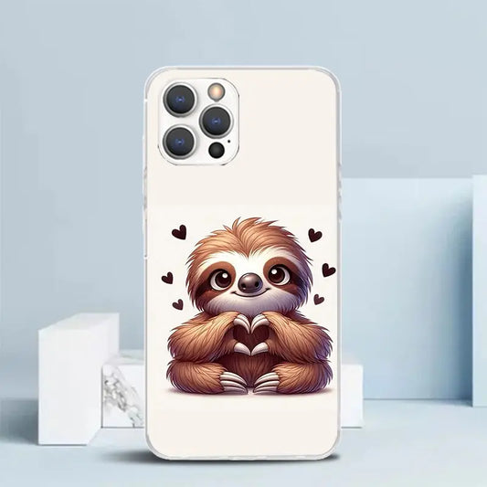 Love Hearts & Sloth iPhone Case