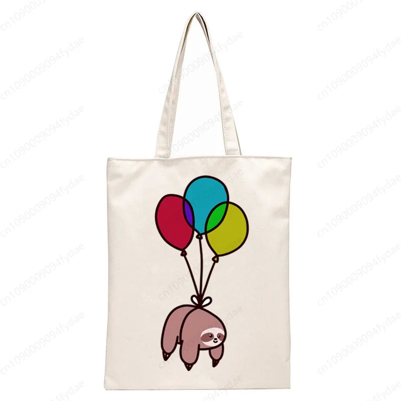 Floating Balloon Sloth Tote Bag