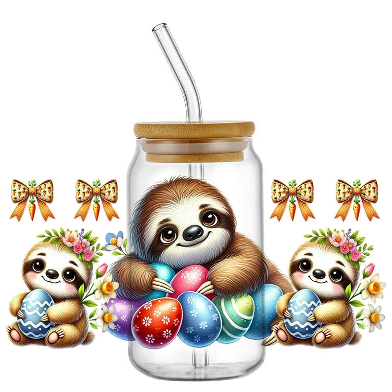 Easter Sloth Decal Transfer Stickers