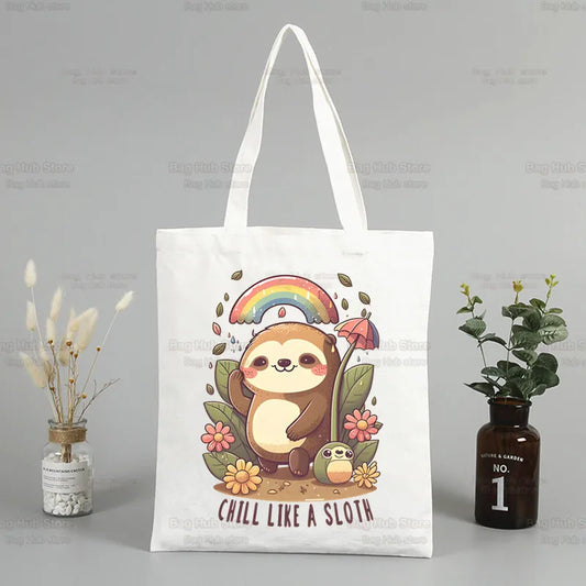 Chill Like A Sloth Canvas Tote Bag