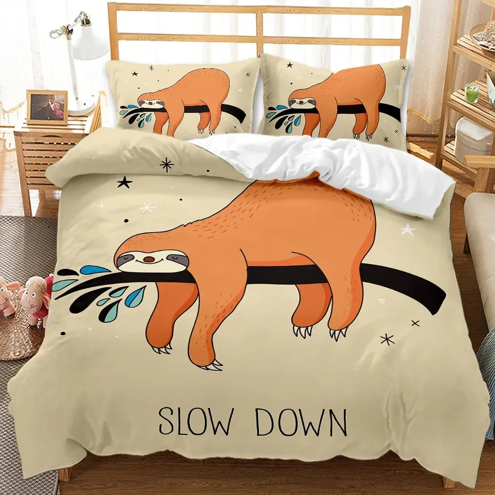 Slow Down Sloth Duvet Cover Set product photo