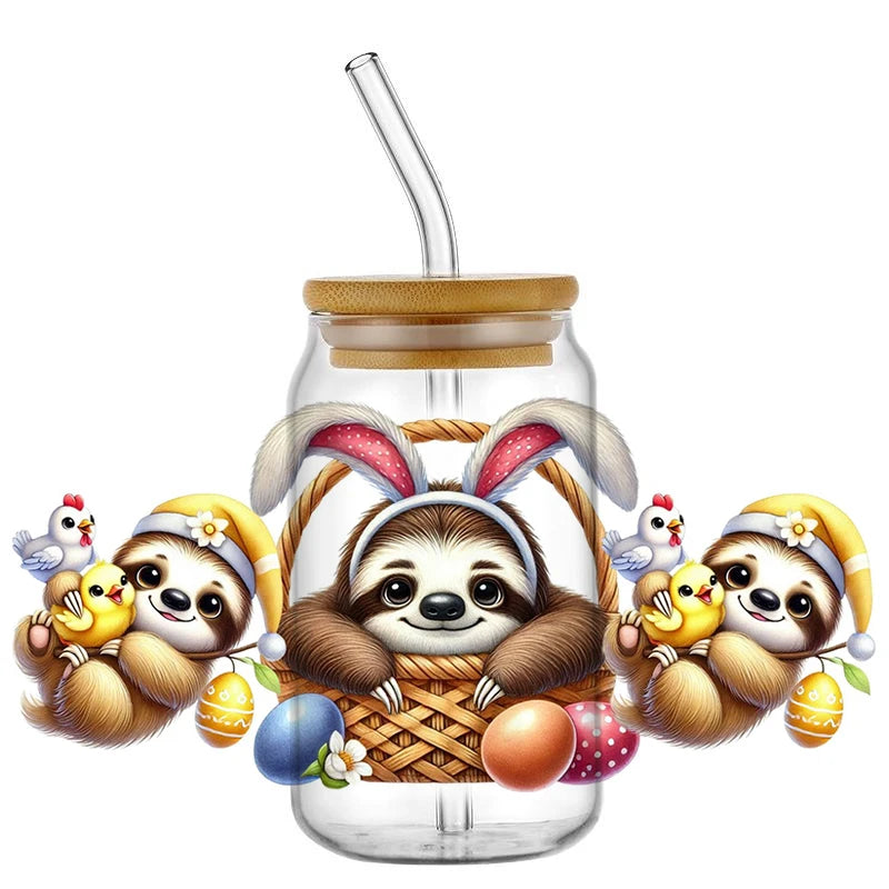 Easter Sloth Decal Transfer Stickers