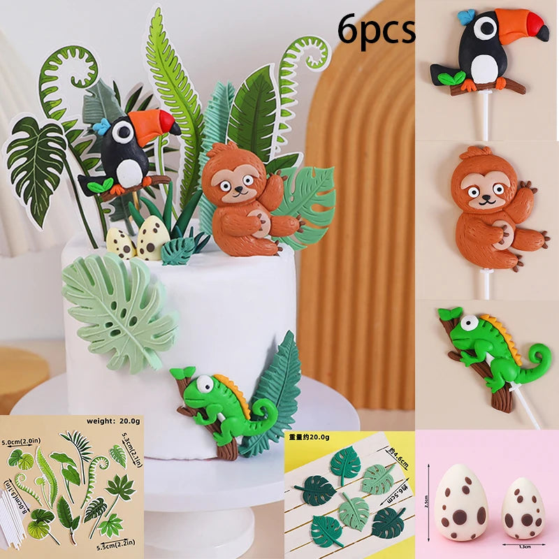 Jungle Sloth & Friends Cake Toppers