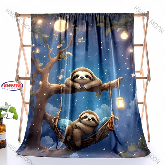 Sloths In The Moonlight Blanket product photo