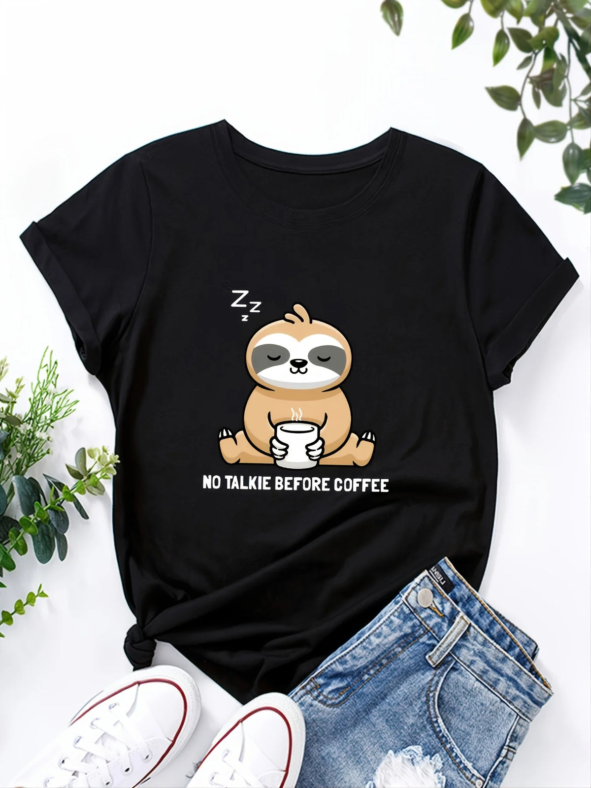 No Talkie Before Coffee Sloth T-Shirt