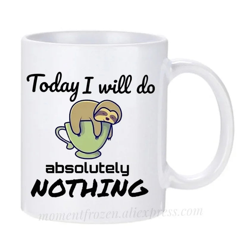 Today I Will Absolutely Do Nothing Sloth Mug