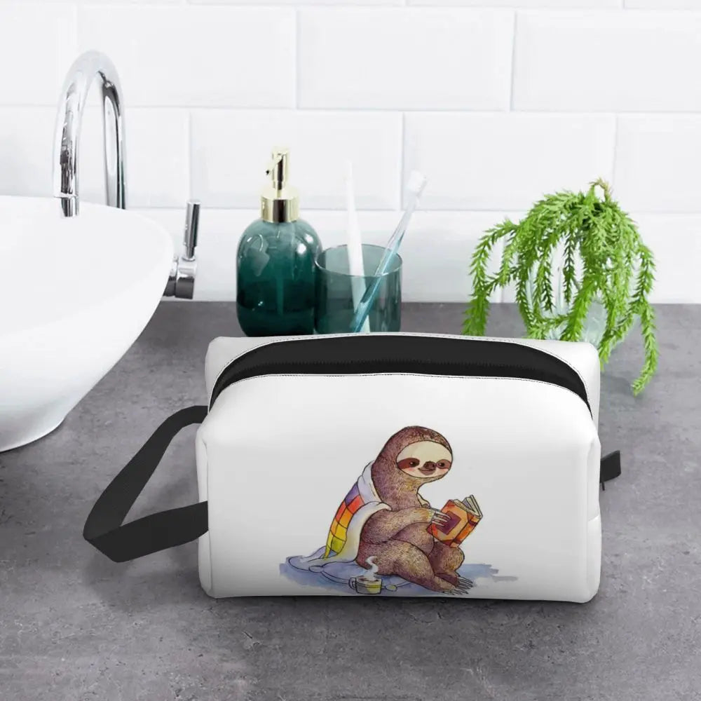 Reading Sloth Cosmetic Bag