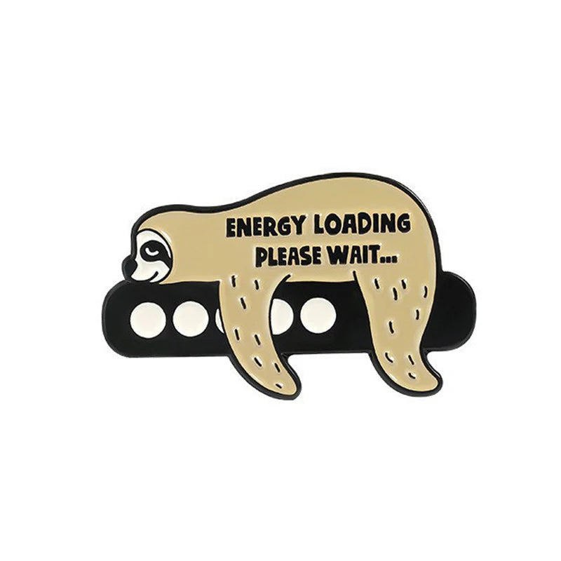 Cartoon Sloth Enamel Pin Badges