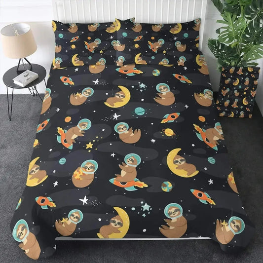 Astronaut Space Sloth Duvet Cover Set