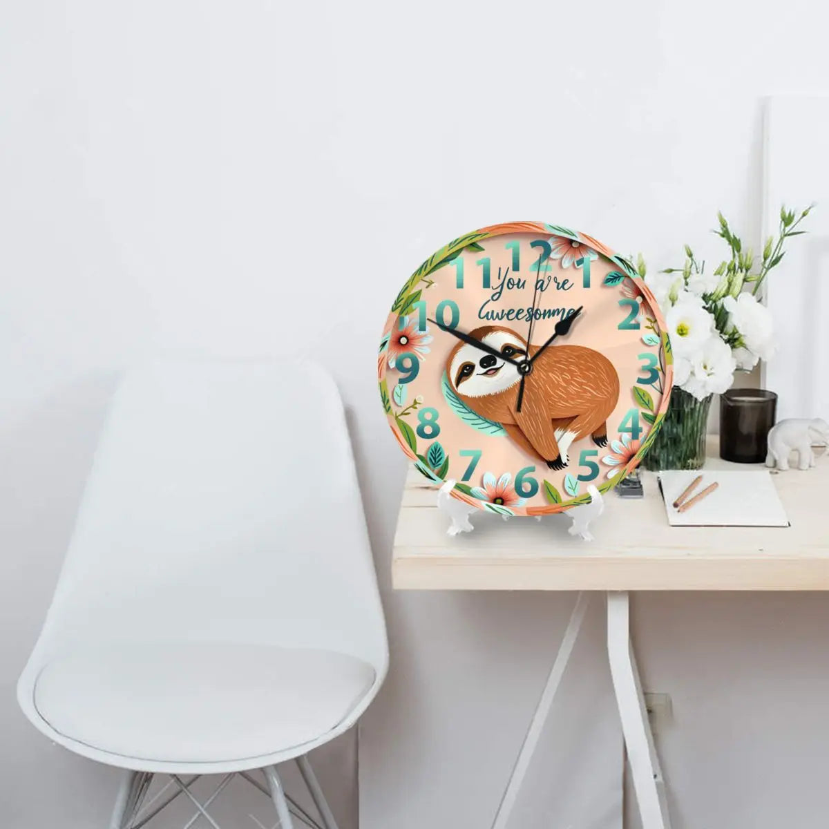 You Are Awesome Sloth Wall Clock product photo 3