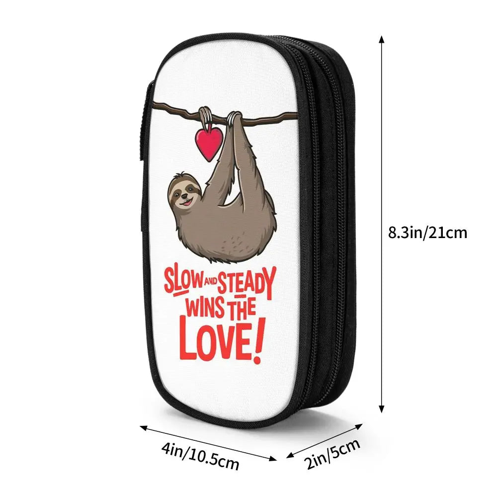 Slow Steady Wins The Love Sloth Pencil Case