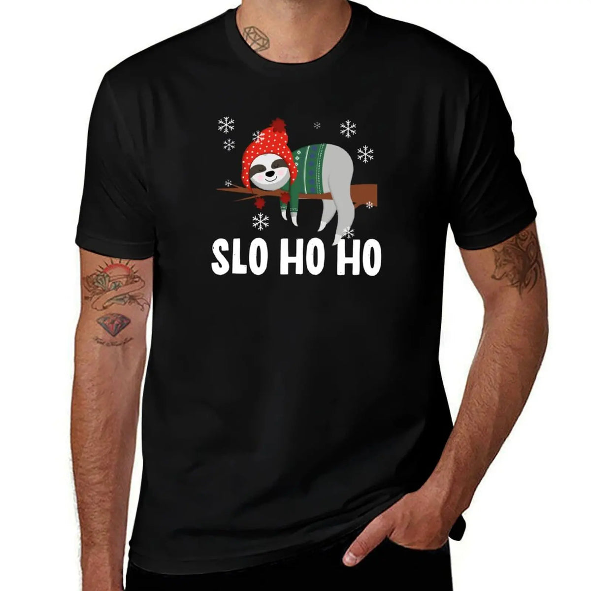 Slo Ho Ho Sloth Christmas T-Shirt