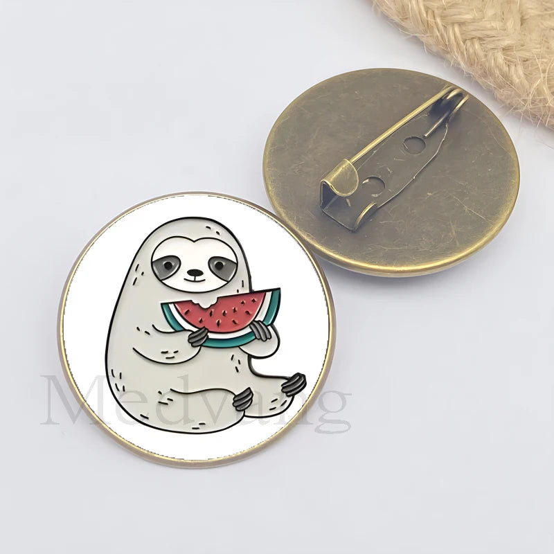 Cute sloth brooch